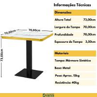 Conjunto Mesa De Jantar Redonda Venezia 70x70cm Branca Com 4 Cadeiras Roma - Preto - 9