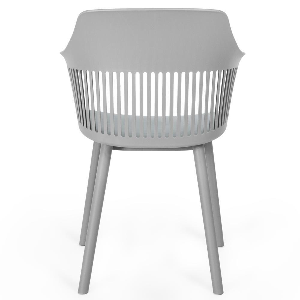 Conjunto Mesa De Jantar Redonda Imperial 70cm Branca Com 2 Cadeiras Estofadas Marcela - Cinza - 7