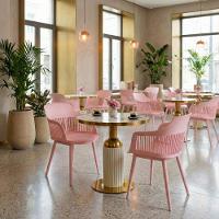 Conjunto Mesa De Jantar Redonda Imperial 70cm Branca Com 2 Cadeiras Estofadas Marcela - Rosa - 2