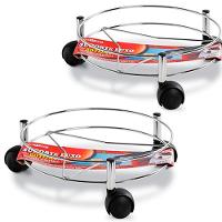 Kit 2 Suporte De Botijão Aço Cromado Com Rodízios - 1