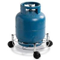 Kit 2 Suporte De Botijão Aço Cromado Com Rodízios - 5