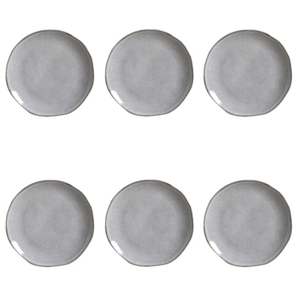 Conjunto De Pratos De Sobremesa 06 Peças Orgânico Concreto Porto Brasil - 1