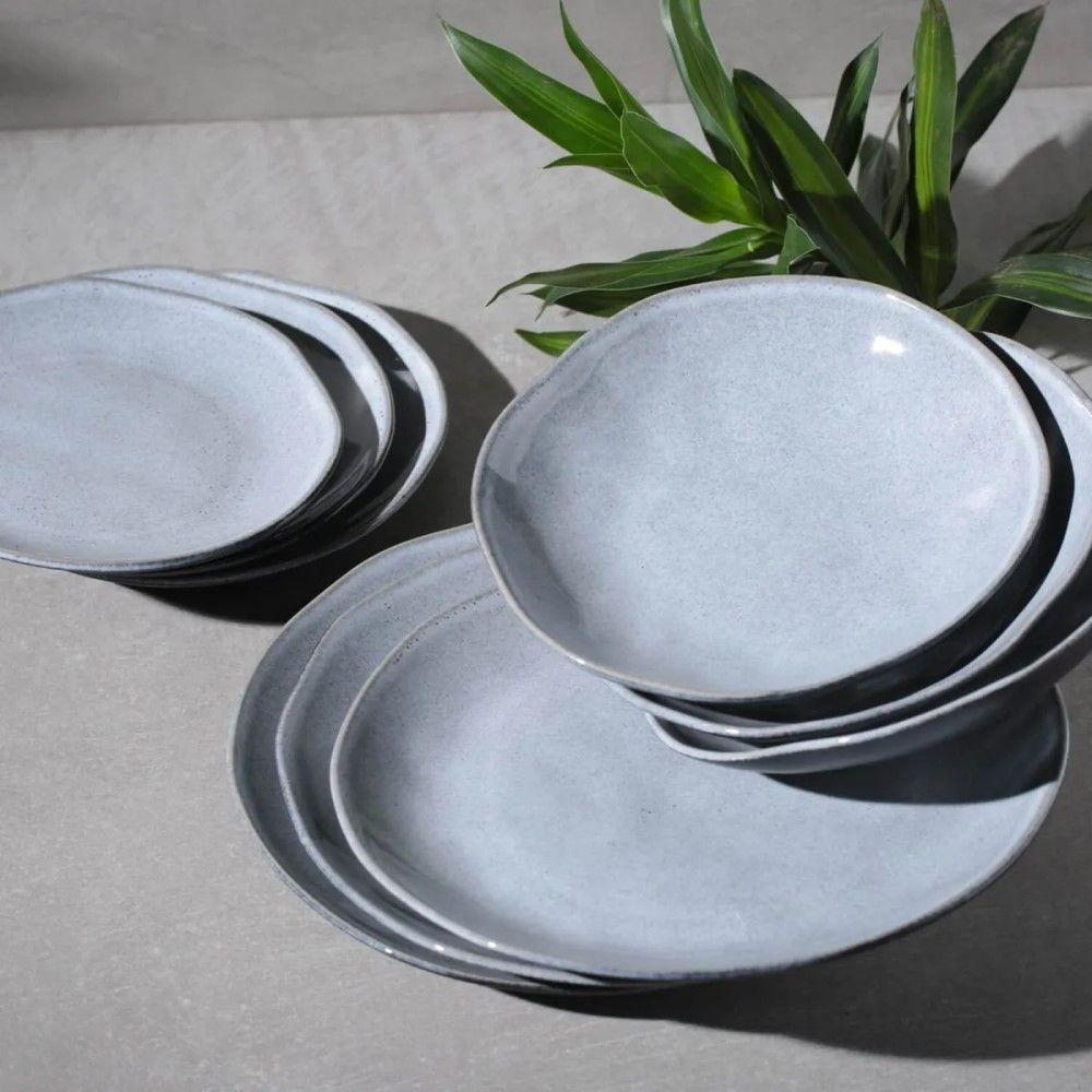 Conjunto De Pratos De Sobremesa 06 Peças Orgânico Concreto Porto Brasil - 4