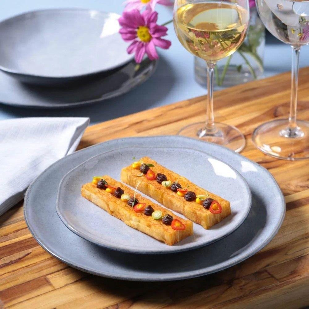 Conjunto De Pratos De Sobremesa 06 Peças Orgânico Concreto Porto Brasil - 6