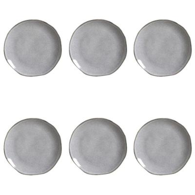 Conjunto De Pratos De Sobremesa 06 Peças Orgânico Concreto Porto Brasil
