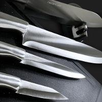 Conjunto De Facas Dolche - 8 Peças - Aço Inoxidável Com Cepo/suporte De Facas & Afiador De Facas - 3