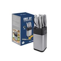 Conjunto De Facas Dolche - 8 Peças - Aço Inoxidável Com Cepo/suporte De Facas & Afiador De Facas - 6