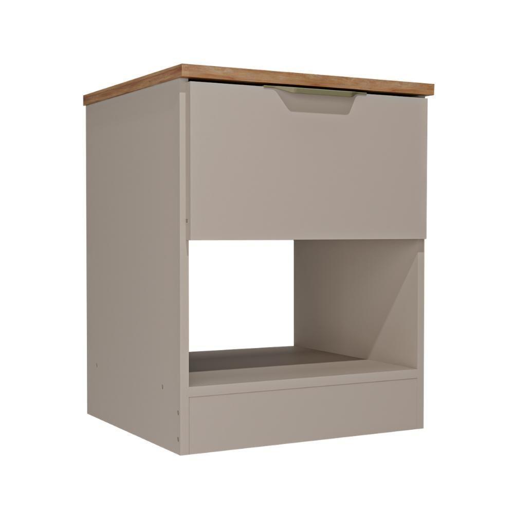 Mesa Lateral Milan 1 Gaveta Carraro Avelã - 2