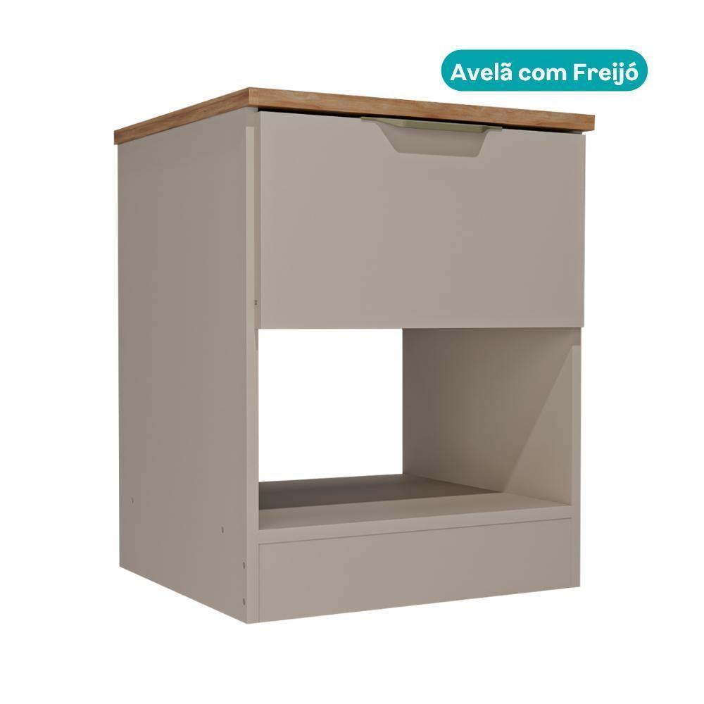 Mesa Lateral Milan 1 Gaveta Carraro Avelã - 3