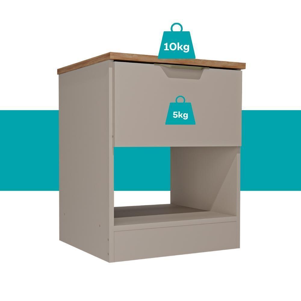 Mesa Lateral Milan 1 Gaveta Carraro Avelã - 5