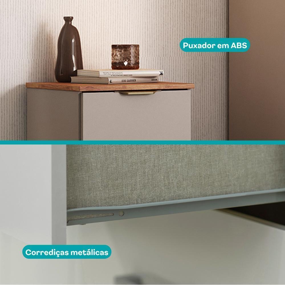 Mesa Lateral Milan 1 Gaveta Carraro Avelã - 8