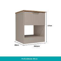 Mesa Lateral Milan 1 Gaveta Carraro Avelã