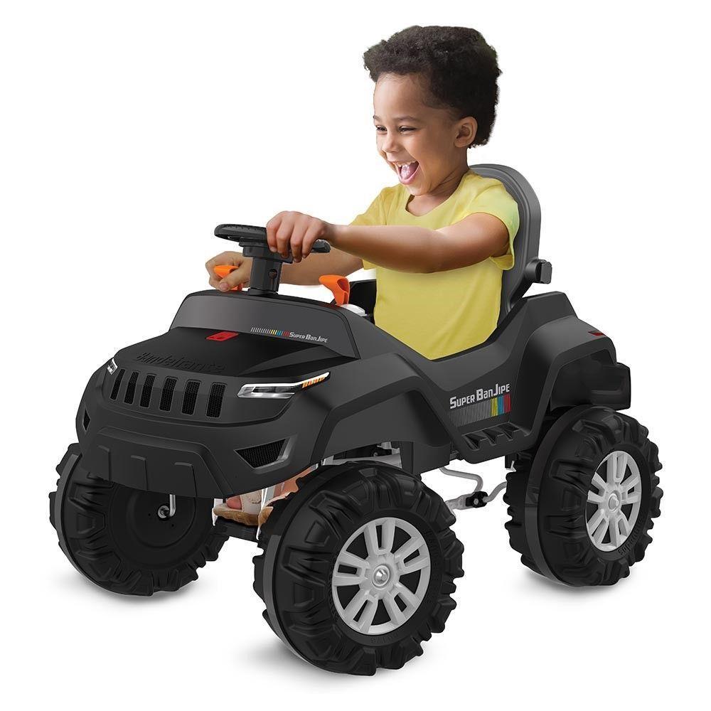 Carrinho De Passeio Super Banjipe Reclinável Com Capota Passeio E Pedal Preto Bandeirante - 3