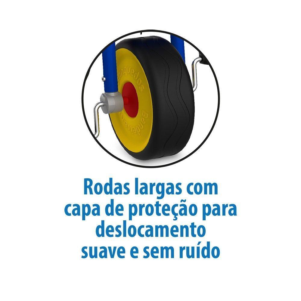 Triciclo Escolar Suporta 80 Kg Azul E Vermelho Bandeirante - 3