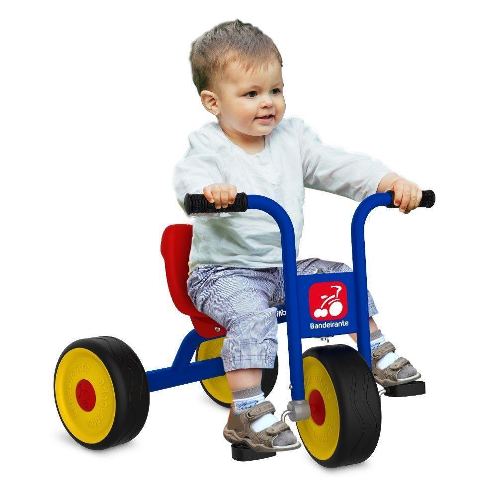 Triciclo Escolar Suporta 80 Kg Azul E Vermelho Bandeirante - 6
