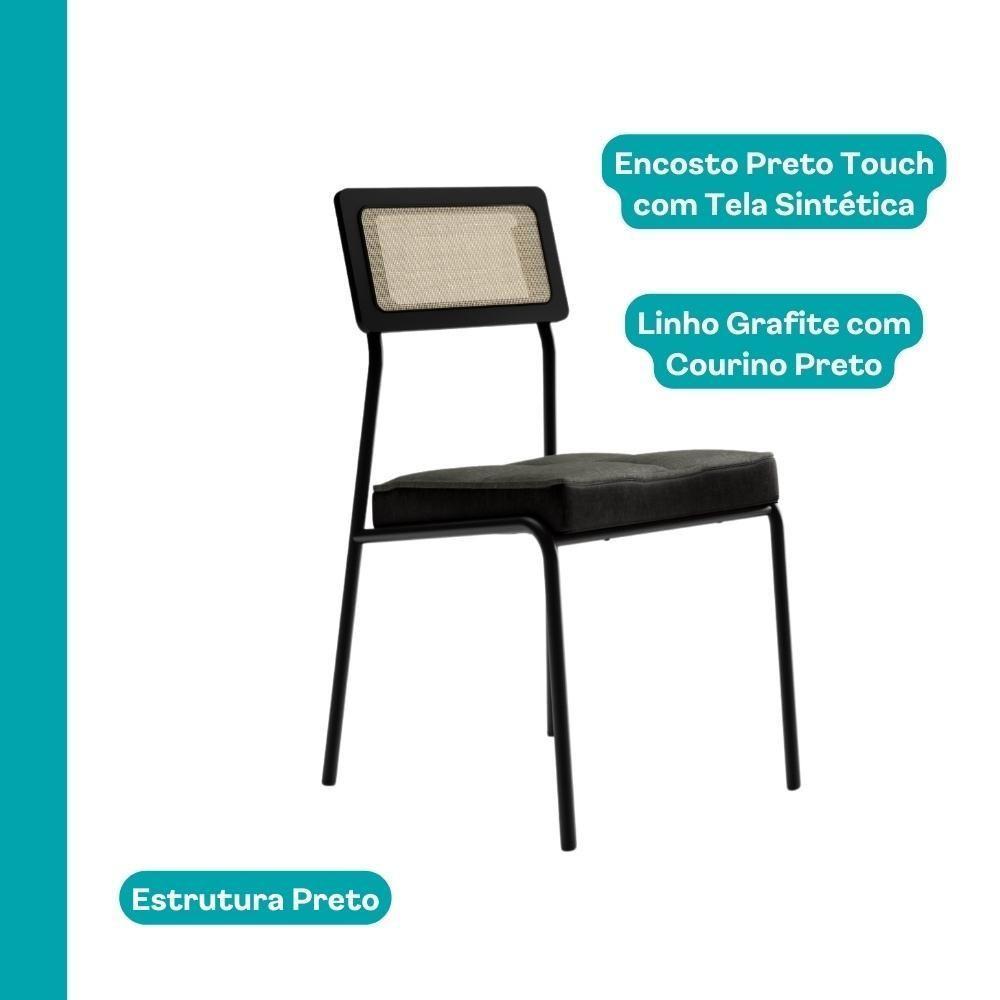 Conjunto Sala De Jantar 4 Cadeiras Virginia Carraro Nogal - 6