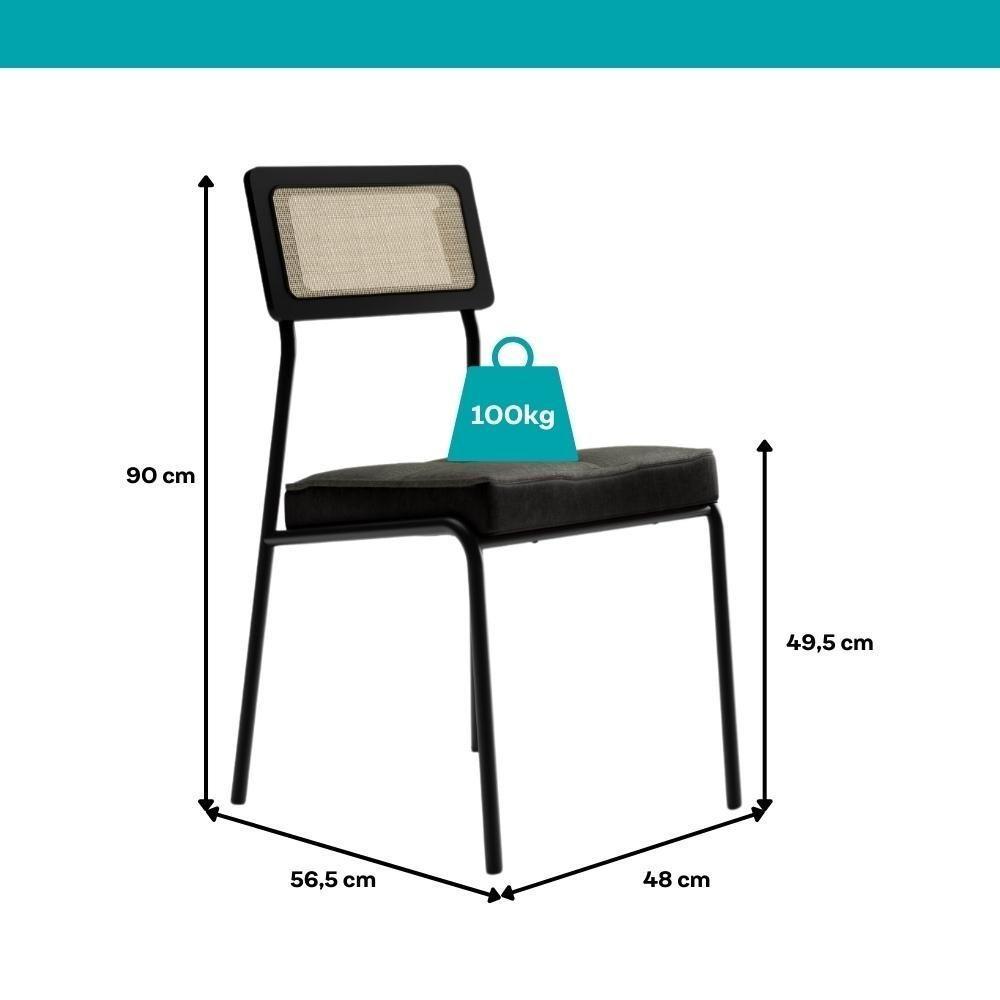 Conjunto Sala De Jantar 4 Cadeiras Virginia Carraro Nogal - 8