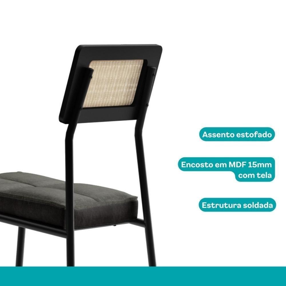 Conjunto Sala De Jantar 4 Cadeiras Virginia Carraro Nogal - 9