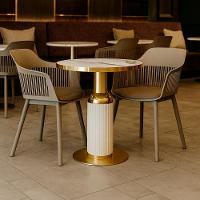 Conjunto Mesa De Jantar Redonda Imperial 70cm Branca Com 2 Cadeiras Estofadas Marcela - Nude Escuro - 2