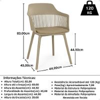 Conjunto Mesa De Jantar Redonda Imperial 70cm Branca Com 2 Cadeiras Estofadas Marcela - Nude Escuro - 8