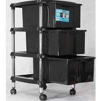 Gaveteiro Organizador Multiuso 3 Gavetas Com Rodízios Alice Preto - 2