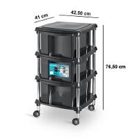 Gaveteiro Organizador Multiuso 3 Gavetas Com Rodízios Alice Preto - 5