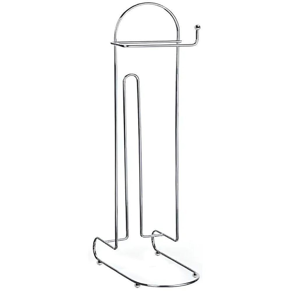 Kit 2 Porta Papel Higiênico De Chão Cromado Para 4 Rolos Mali - 2