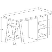 Mesa Escrivaninha Para Escritório 1 Gaveta Com Chave Boreal Canela/preto - 3