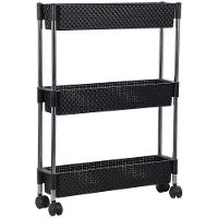 Kit 2 Fruteiras Para Cozinha Multifunções Com Rodízios Nattan Preto - 2