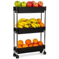 Kit 2 Fruteiras Para Cozinha Multifunções Com Rodízios Nattan Preto - 6