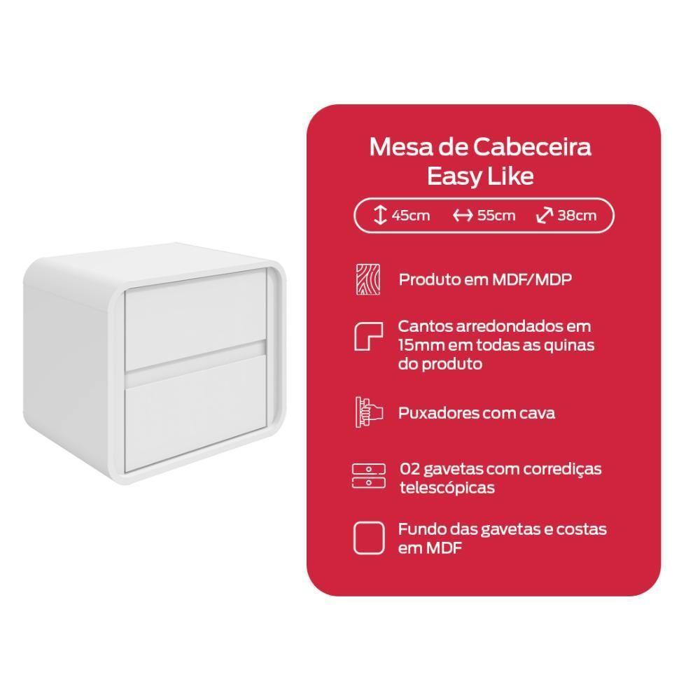 Mesa De Cabeceira Easy Like Branco - 7