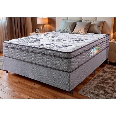 Cama Box Queen Colchão Ortomove + Box Desmontável 158x198x65 One Face Espuma D45 Cinza