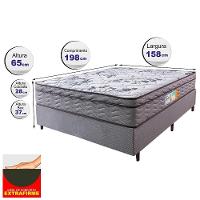 Cama Box Queen Colchão Ortomove + Box Desmontável 158x198x65 One Face Espuma D45 Cinza - 2