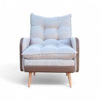 Poltrona Inglaterra Reclinável Corino Chocolate E Linho Bege Chocolate Com Bege - 1