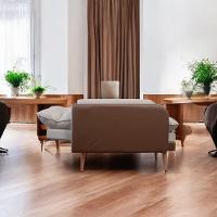 Poltrona Inglaterra Reclinável Corino Chocolate E Linho Bege Chocolate Com Bege - 6