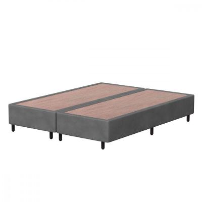 Base Cama Box Solteiro 88x188x26 Sued Cinza Probel Cinza
