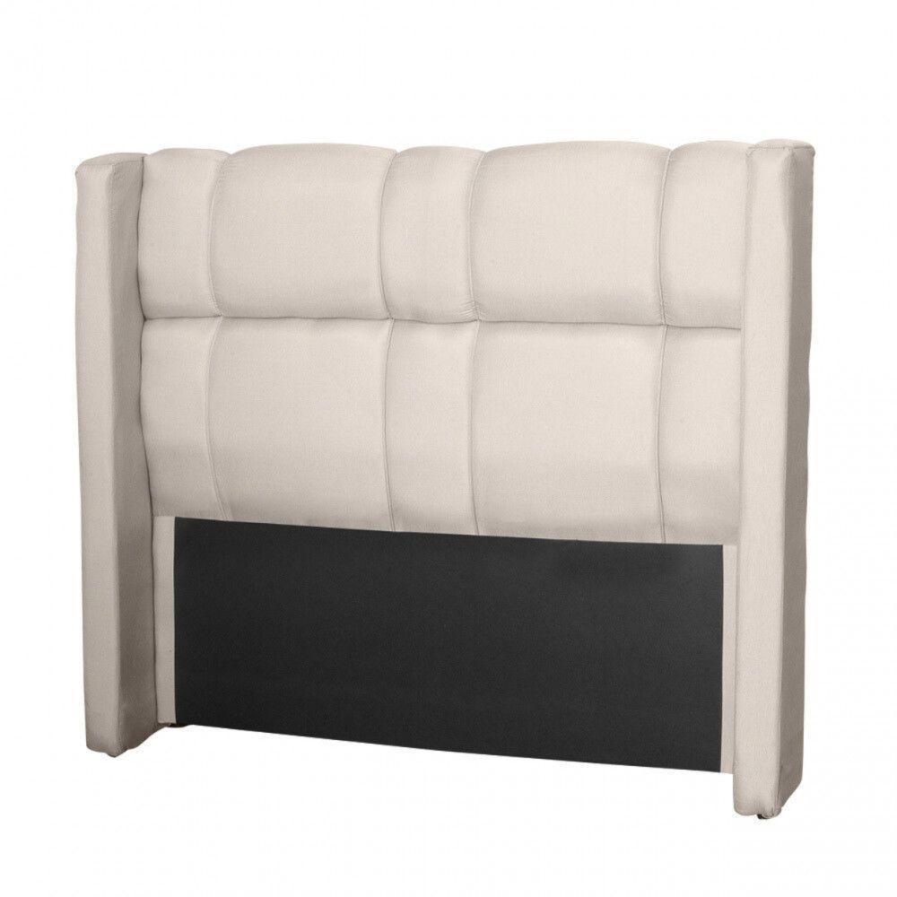 Cabeceira Para Cama De Casal Tania Linho Bege Escuro Idf Dec Bege Escuro - 1