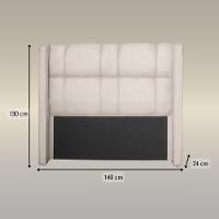 Cabeceira Para Cama De Casal Tania Linho Bege Escuro Idf Dec Bege Escuro - 3