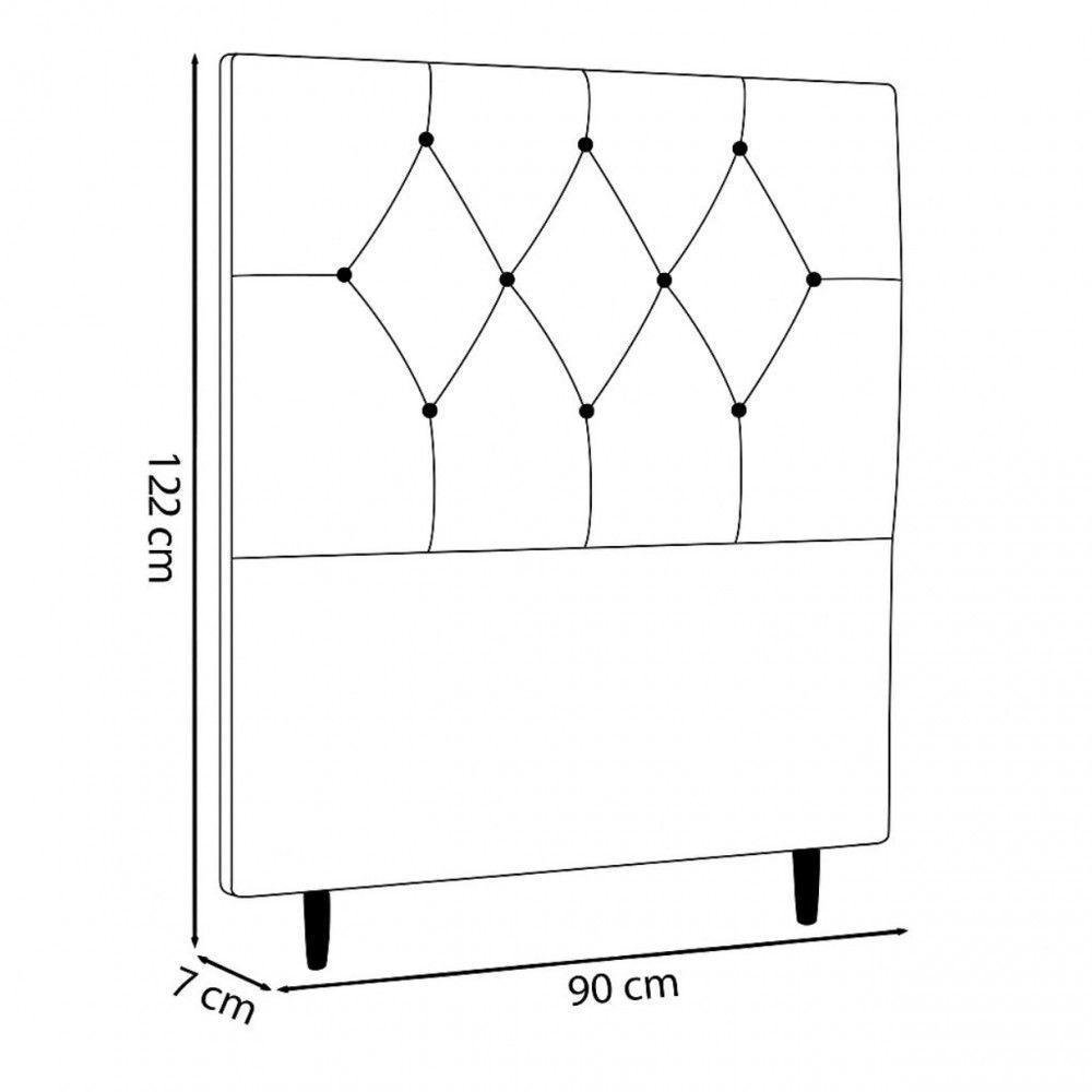 Cabeceira Para Cama Solteiro Julia Sued Taupe Capuccino Idf Taupe Capuccino - 3