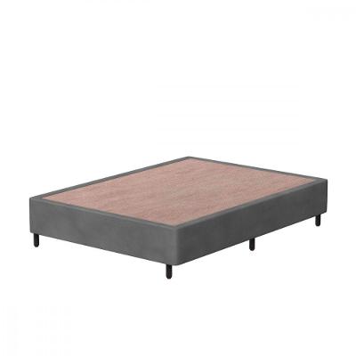 Base Cama Box Casal 138x188x26 Sued Cinza Probel Cinza