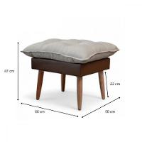 Puff Roma Corino Chocolate Com Linho Bege Conlflex Chocolate Com Bege - 3