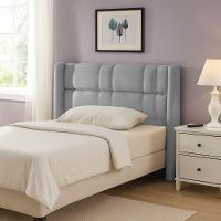 Cabeceira Para Cama De Casal Tania Linho Cinza Idf Decor Cinza - 2