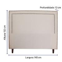 Cabeceira Para Cama De Casal Isadora Linho Bege Escuro Bege Escuro - 3