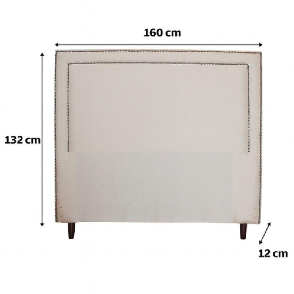 Cabeceira Para Cama Queen Isadora Linho Bege Escuro Bege Escuro - 3