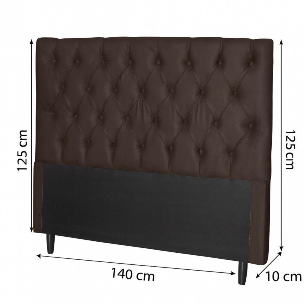 Cabeceira Para Cama Casal Larissa Sued Marrom Idf Decor Marrom - 3