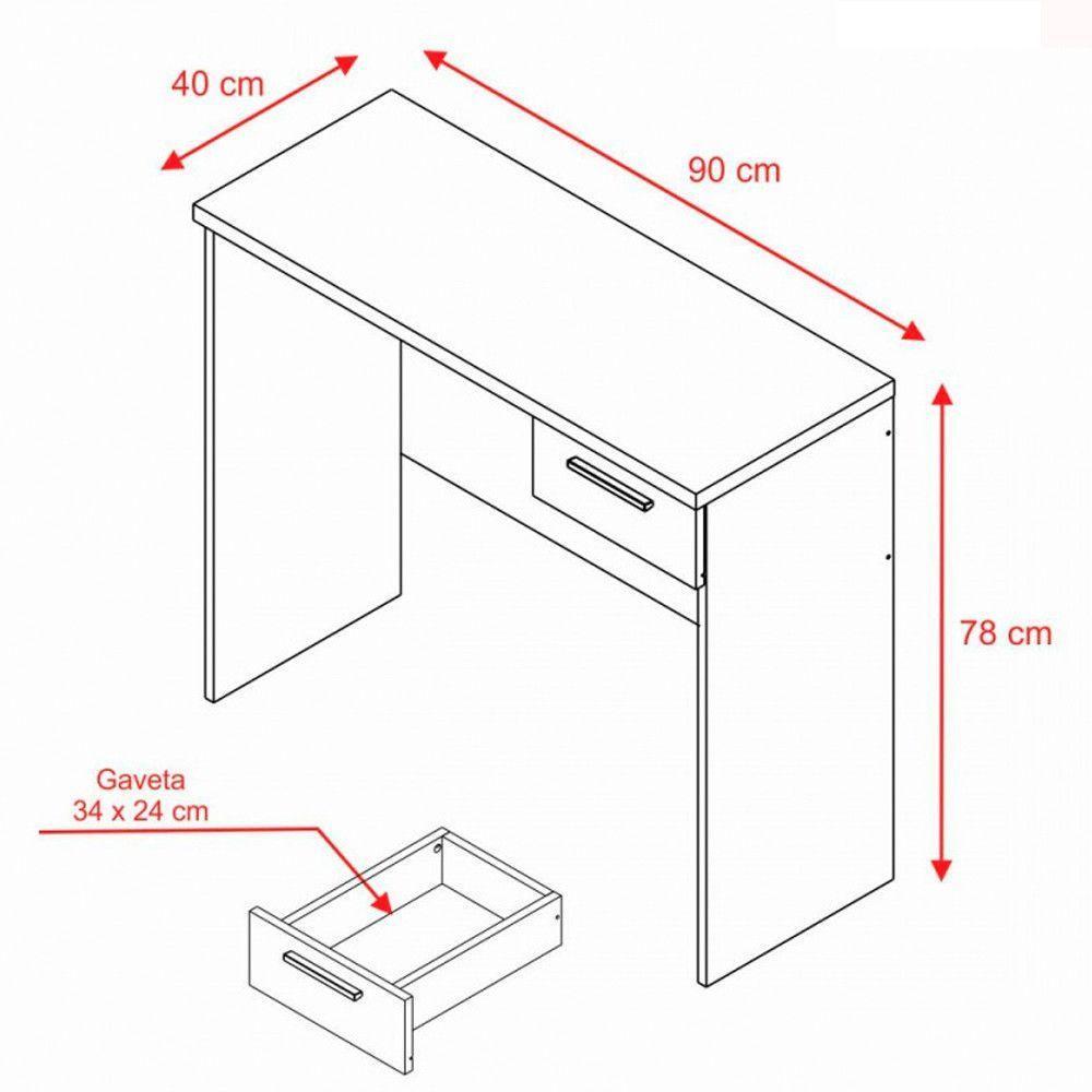Escrivaninha Office Nt 2000 Com 1 Gaveta Notável Nogal Trend - 3