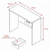 Escrivaninha Office Nt 2000 Com 1 Gaveta Notável Nogal Trend - 4