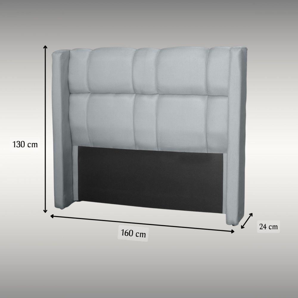 Cabeceira Para Cama Queen Tania Linho Cinza Cinza - 3