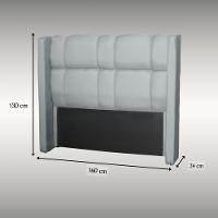 Cabeceira Para Cama Queen Tania Linho Cinza Cinza - 3