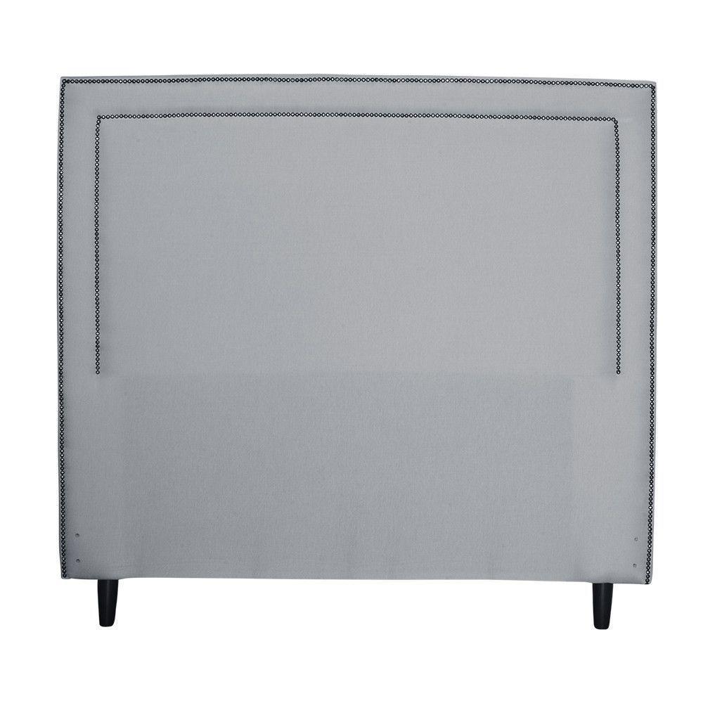 Cabeceira Para Cama De Casal Isadora Linho Cinza Idf Decor Cinza - 1